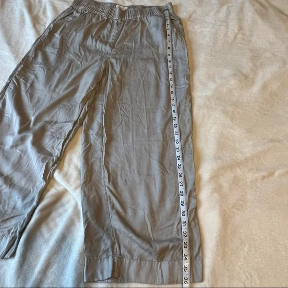 C&C California 100% Lyocell Gray Wide Leg High Rise Pants Elastic Waist Pockets - Picture 7 of 7